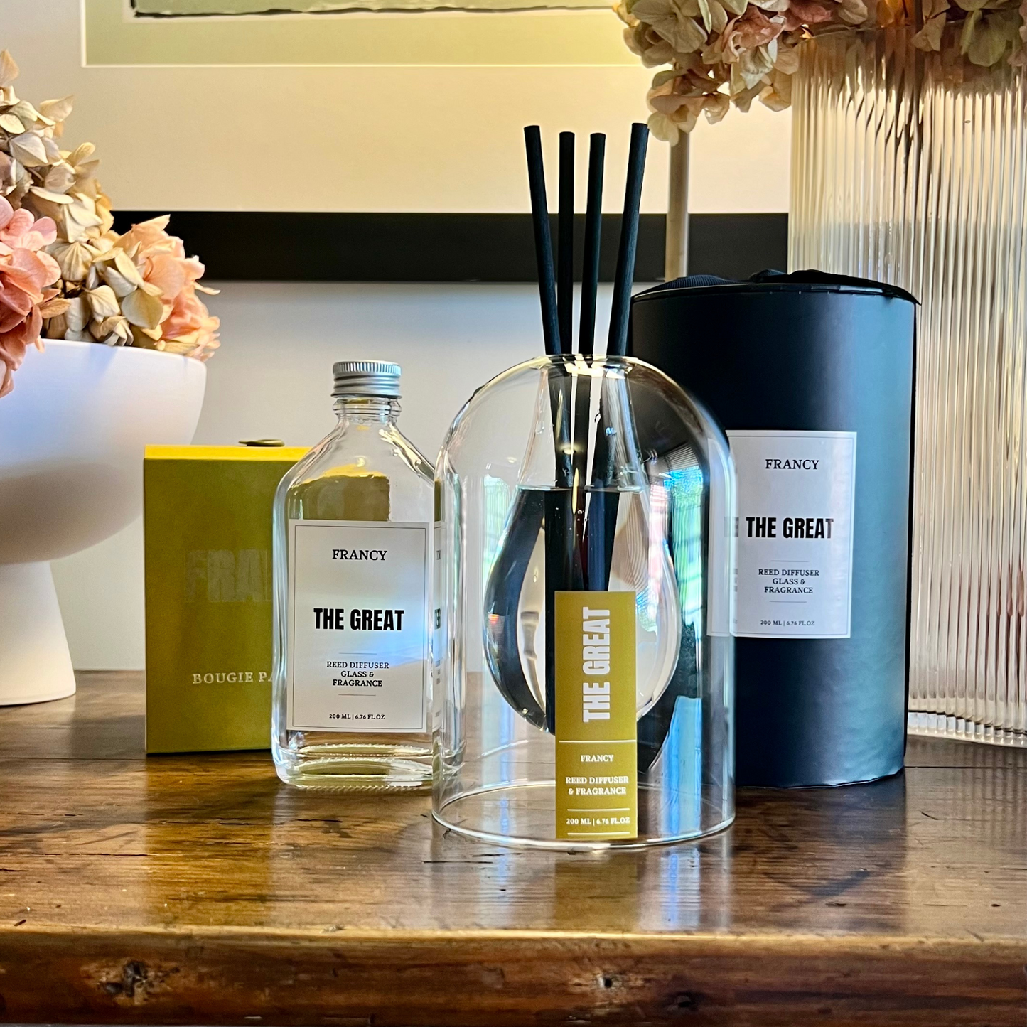 The Great.  Reed Diffuser Glass & Fragrance Kit